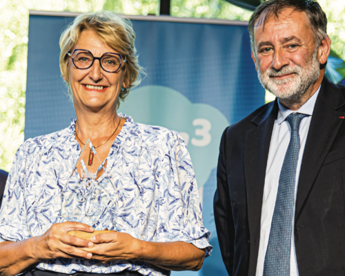 Aline Doyen, dirigeante de Somepic (Pépite des territoires), avec Laurent Martin (Crédit Agricole Nord de France).